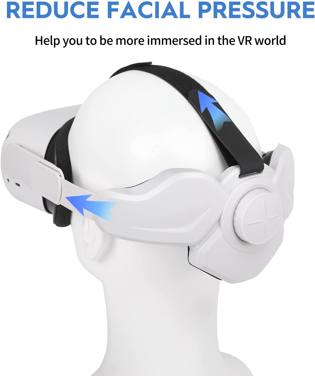 YRXVW Head Strap for Oculus Quest 2 Vr Headset, Comfortable Headrest Design, Adjustable Head Strap, Fit Official Quest 2 Carrying Case - Image 2