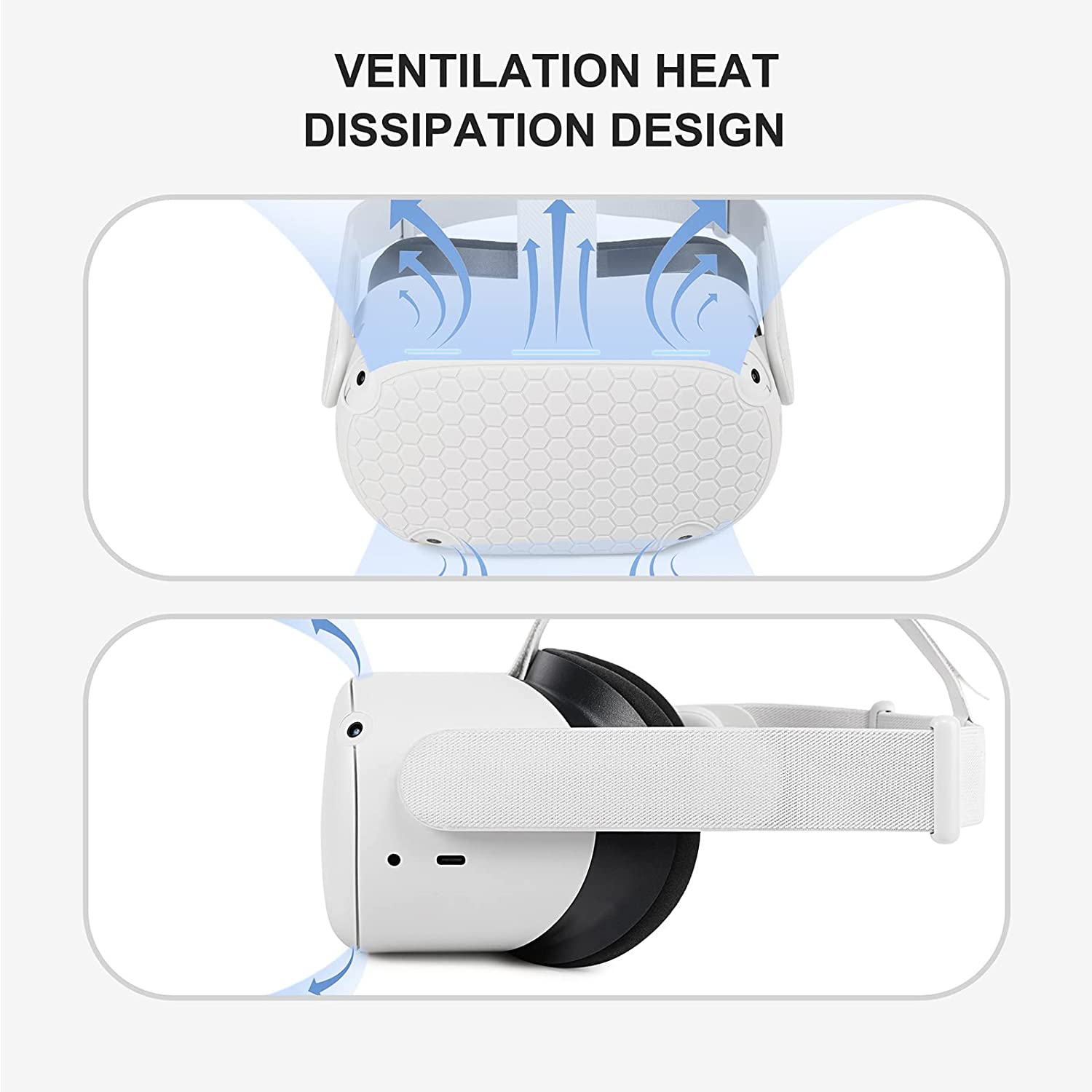 YRXVW VR Front Protector Cover Shell for Oculus Quest 2, Protective Front Cover Anti Scratch Anti Dust Anti Shock White - Image 3