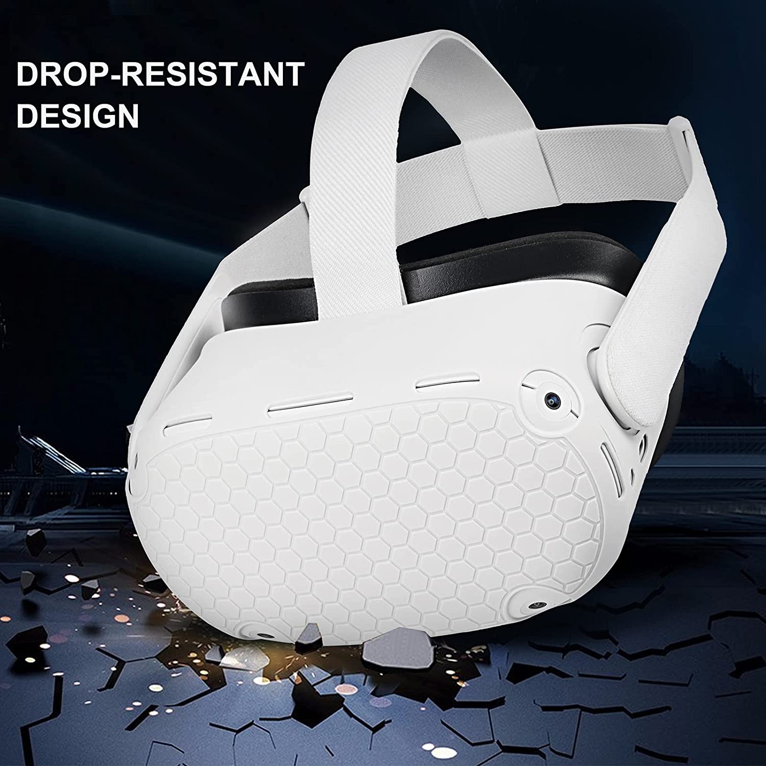 YRXVW VR Front Protector Cover Shell for Oculus Quest 2, Protective Front Cover Anti Scratch Anti Dust Anti Shock White - Image 4