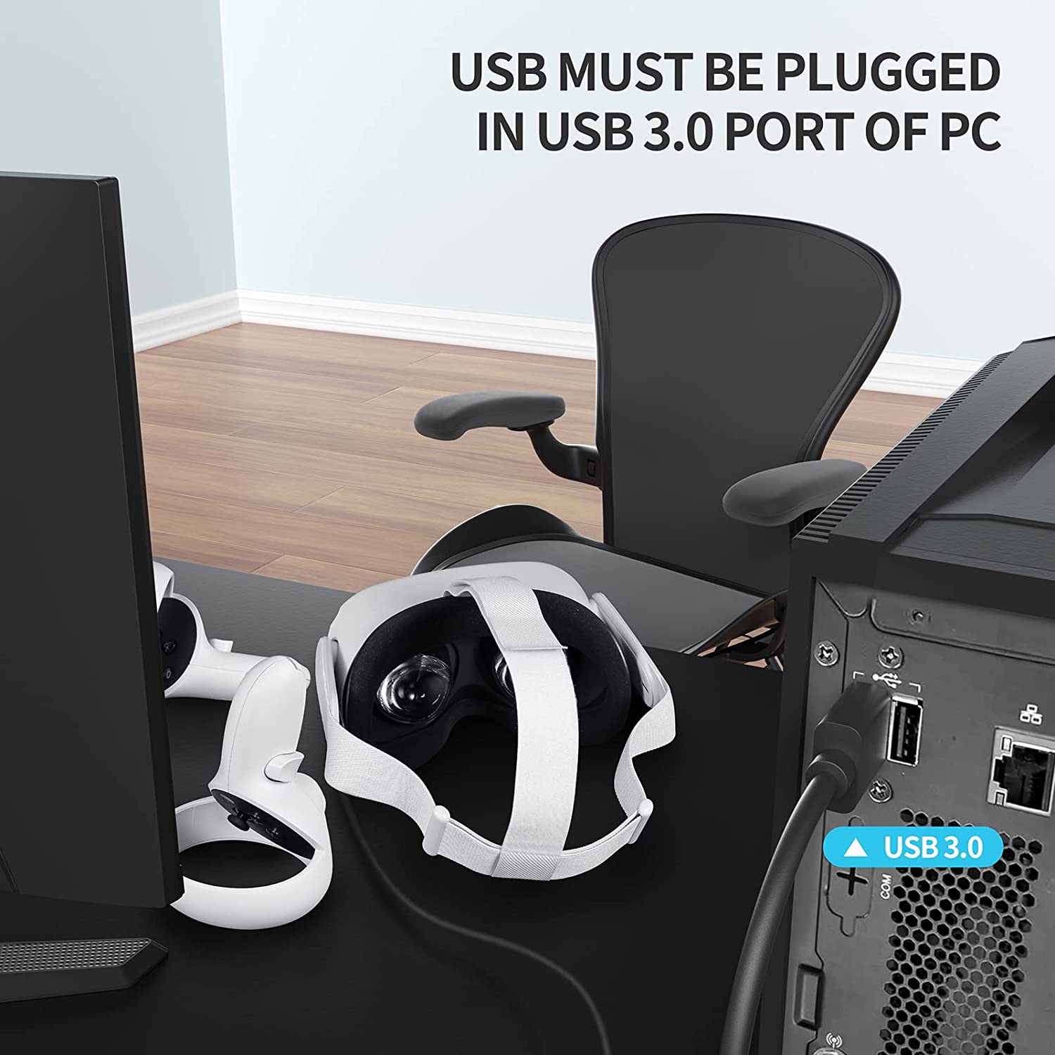 YRXVW Link Cable for Oculus Quest 2, 10ft Link Cable for Pc Gaming and Steam, High Speed Data Transfer Cable and Fast Charging Cable, USB 3.2 A to C Charger Cord for VR Quest 2/1 - Image 5